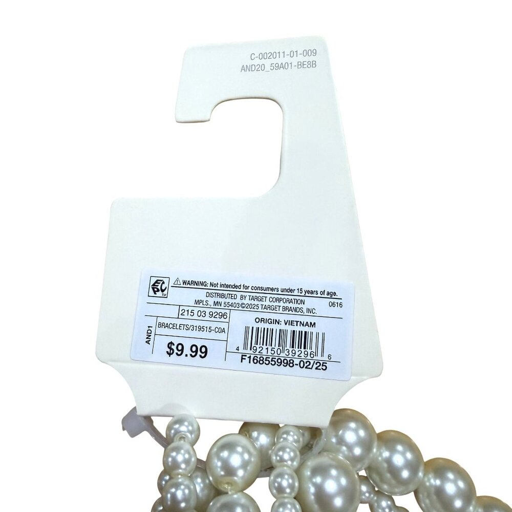 A New Day Faux Pearl Bracelet Set NEW White Fashion Jewelry - Picture 3 of 3